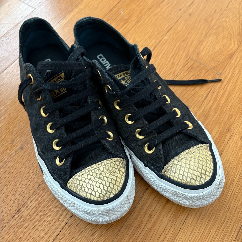 Converse Black Sneakers with Gold Details